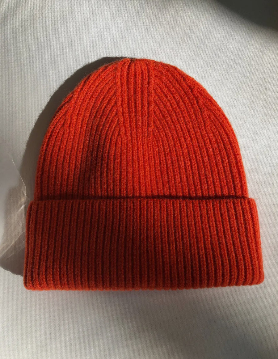 Red Merino Wool Beanie