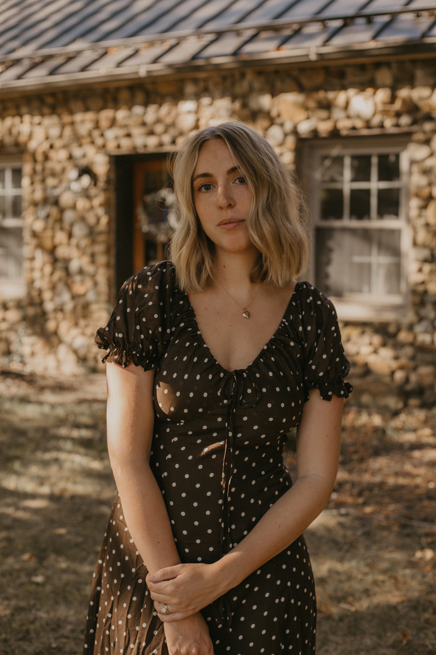 Brown Polka Dot Dress