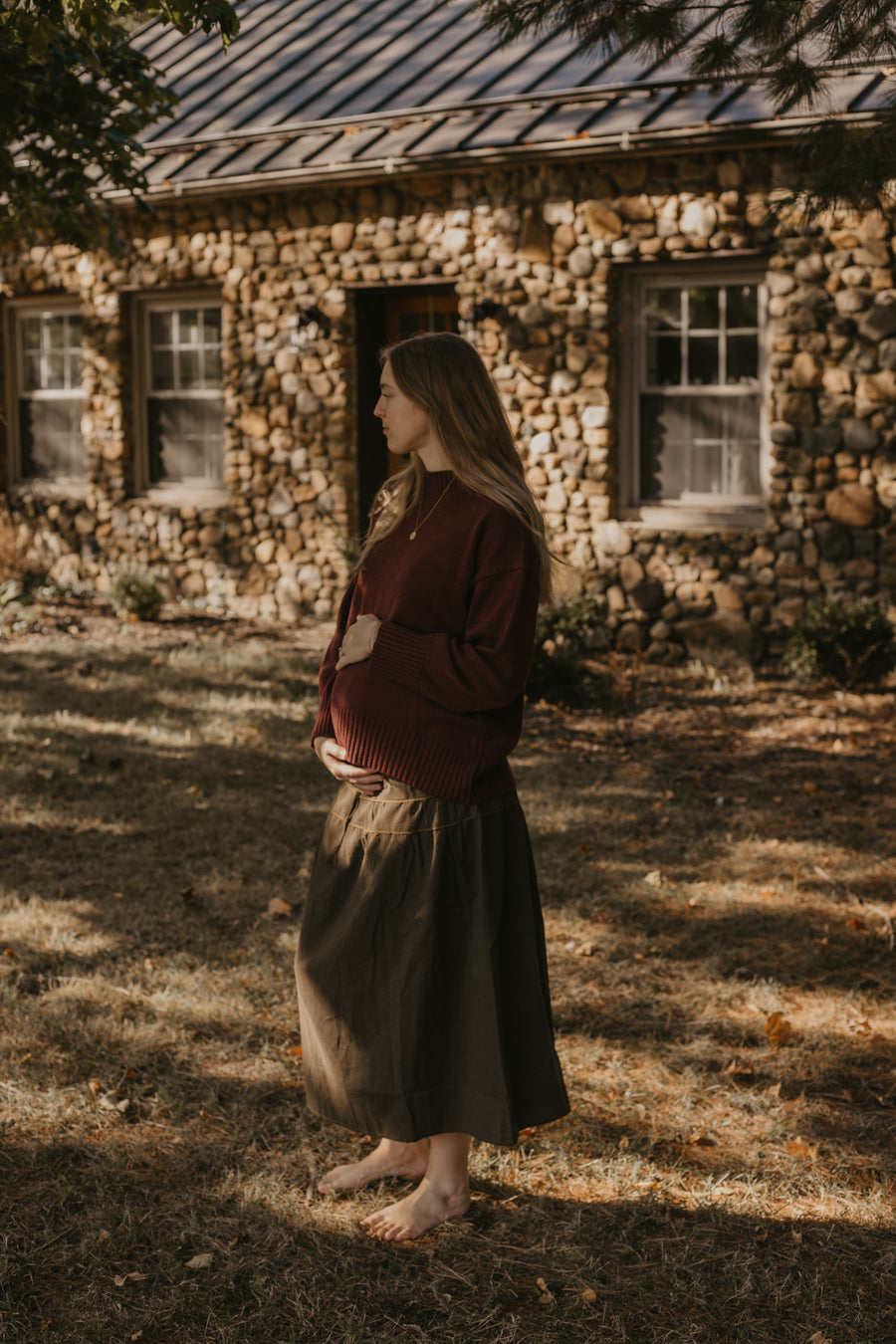 Brown Gingham Skirt