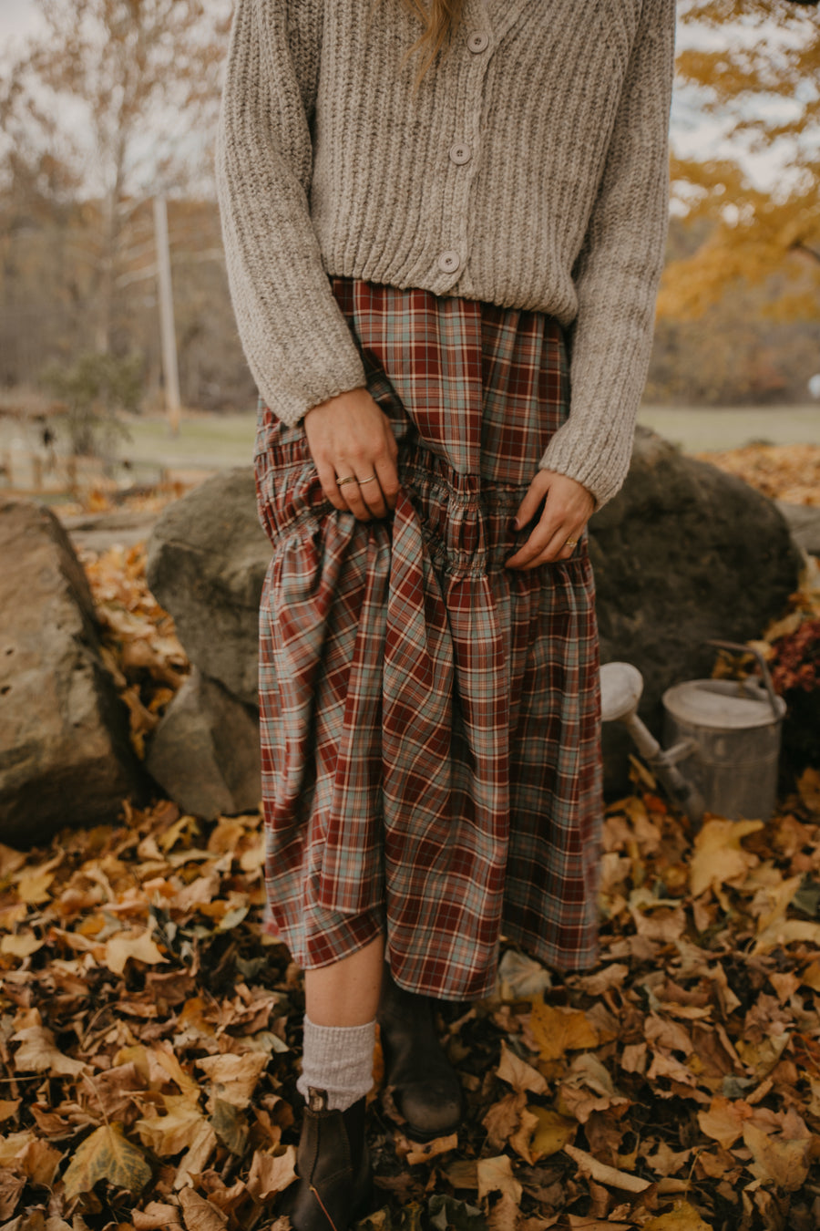 Plaid Maroon Skirt