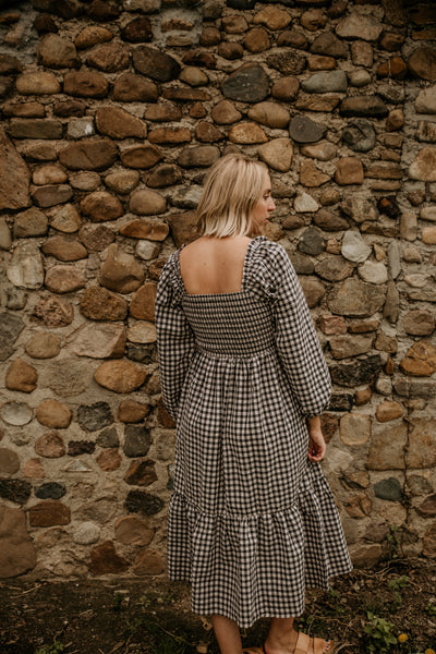 Black gingham dress outlet