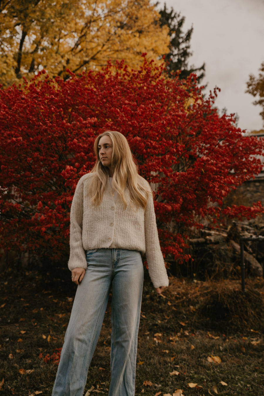 Cropped Ribbed Cardigan