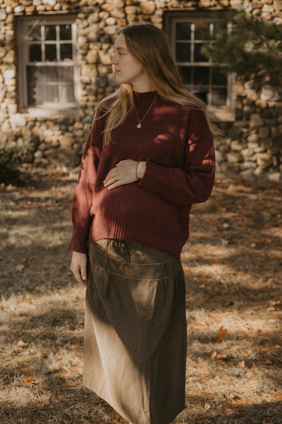 Brown Gingham Skirt