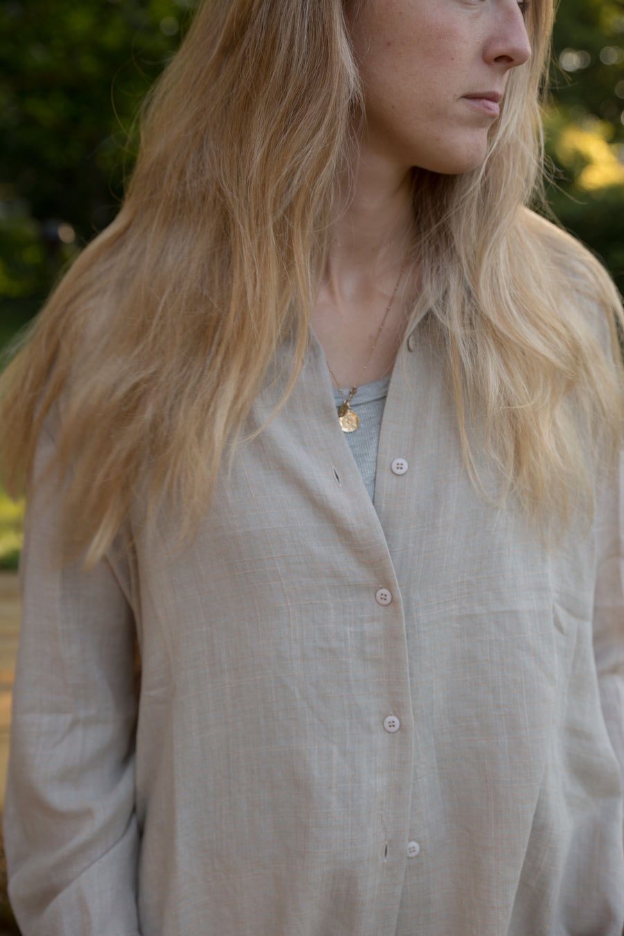 Light Oversized Button Up