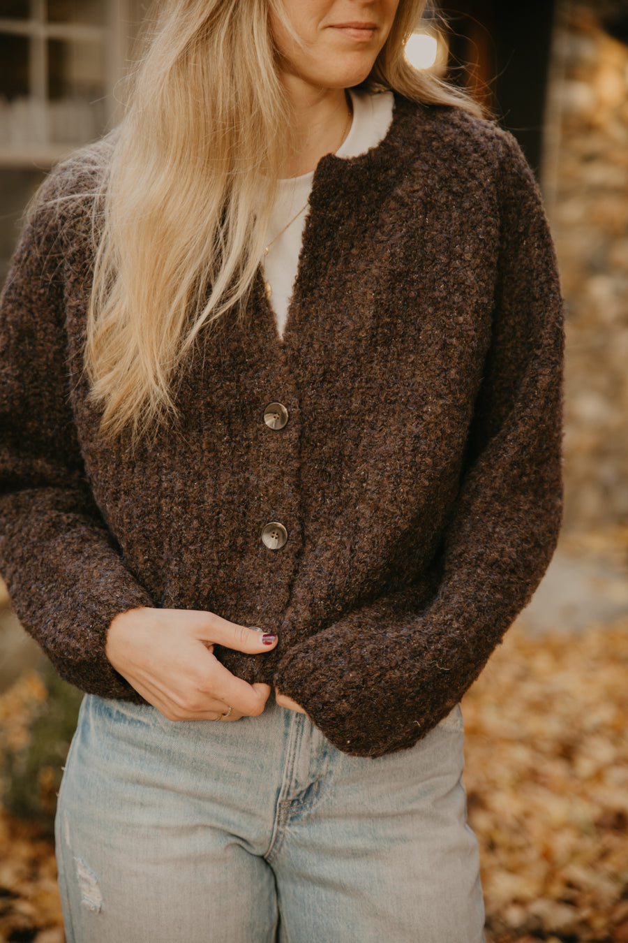 Cropped Ribbed Cardigan