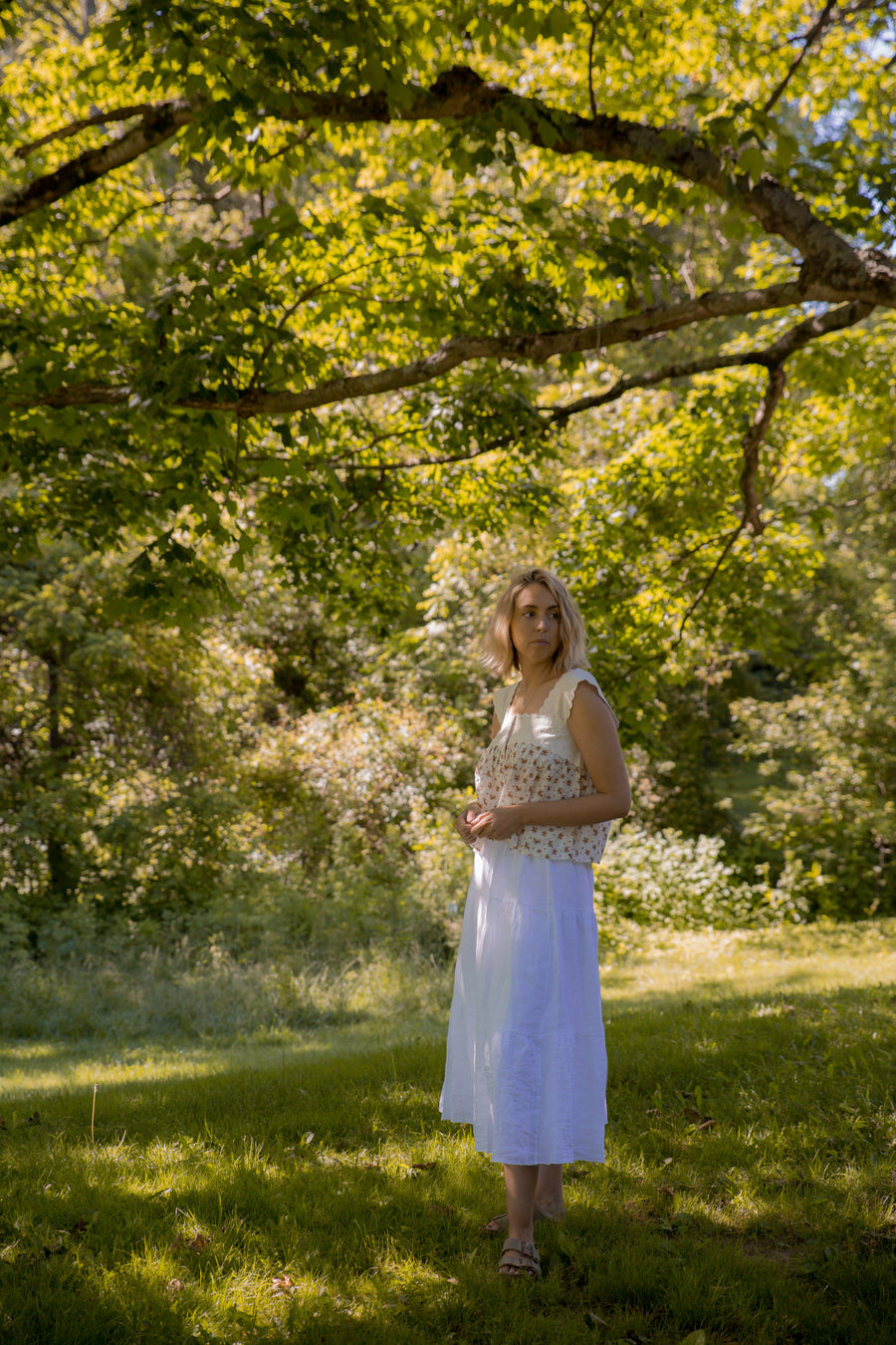 Linen Tiered Skirt