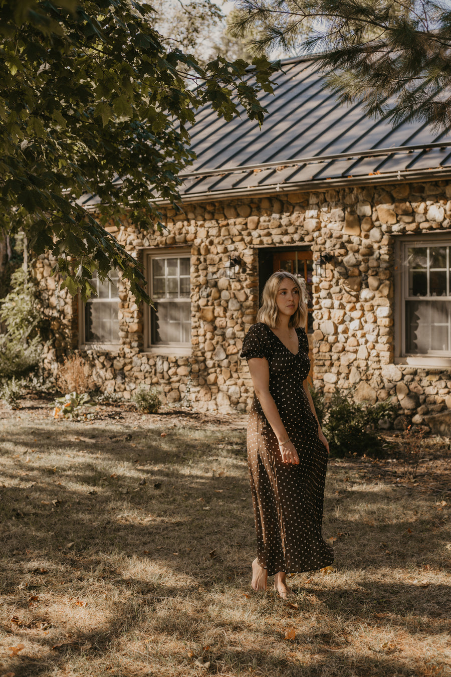 Brown Polka Dot Dress