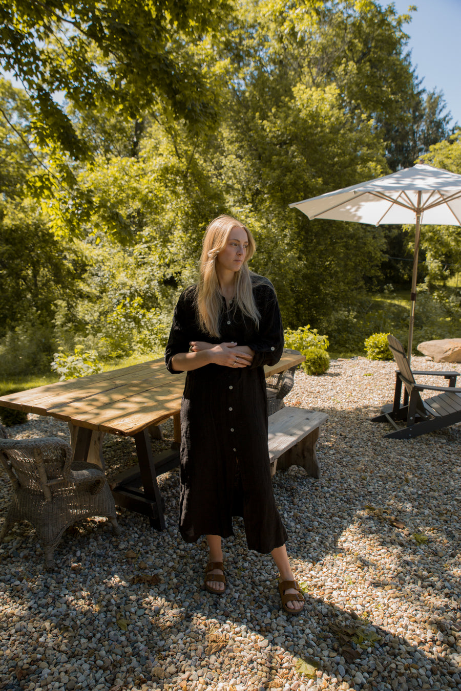 Black Long Linen Dress