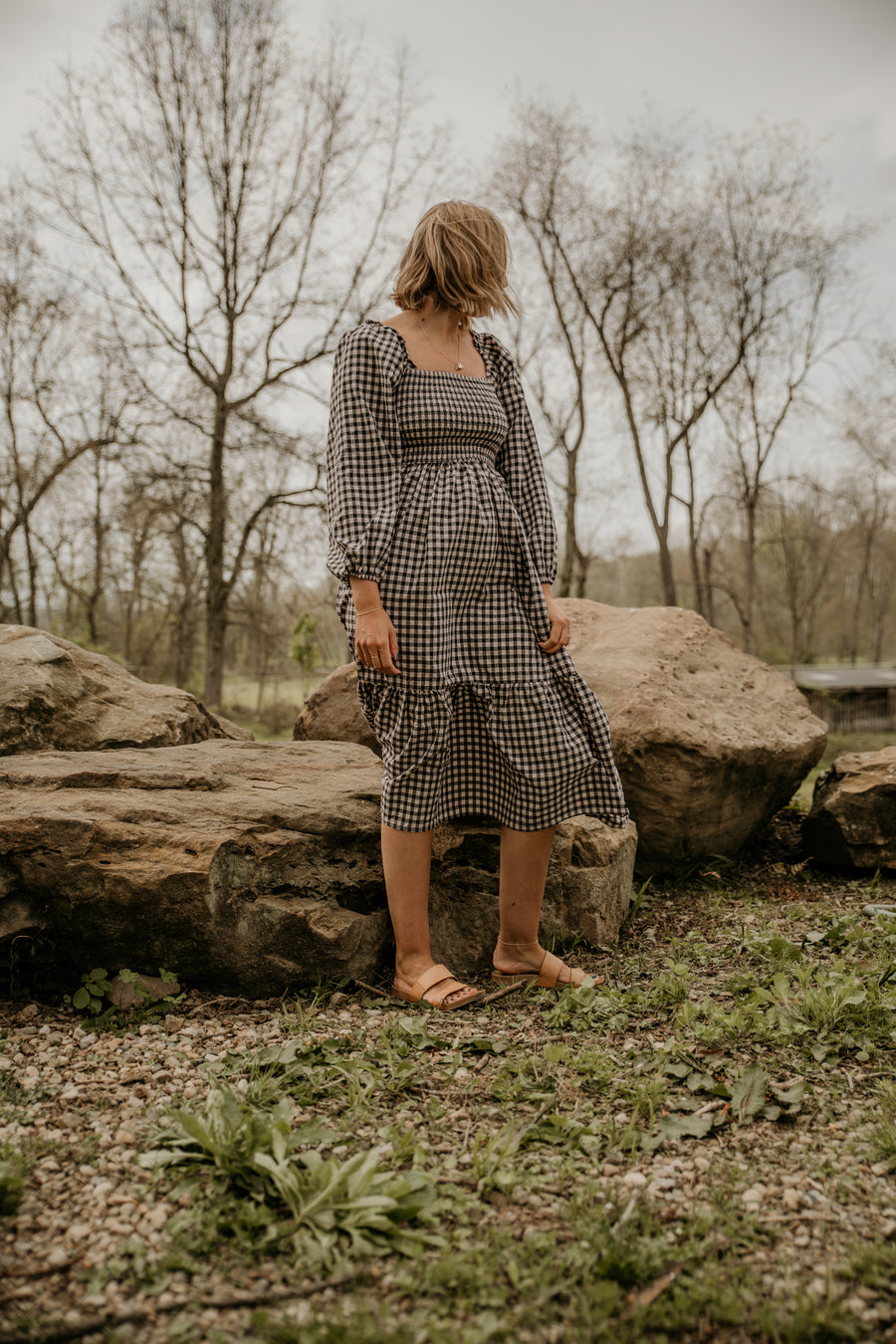 Black Gingham Dress