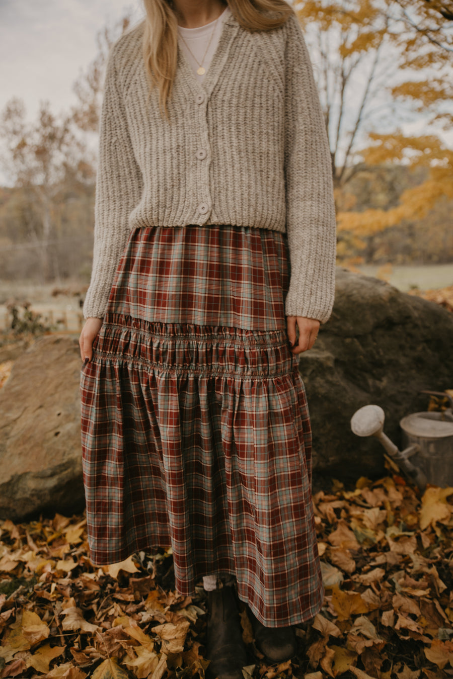 Plaid Maroon Skirt