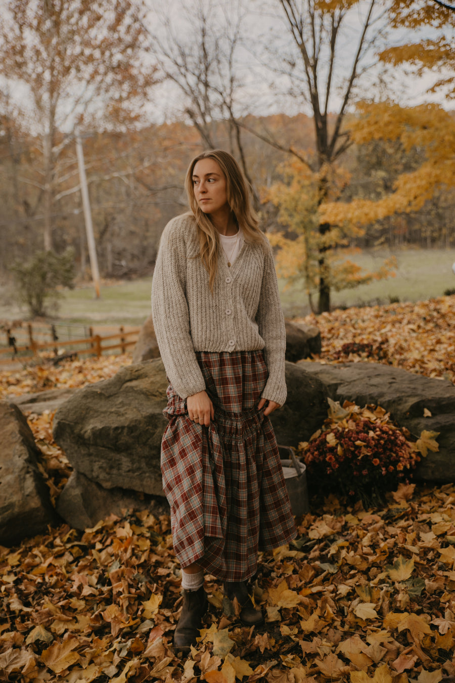 Plaid Maroon Skirt