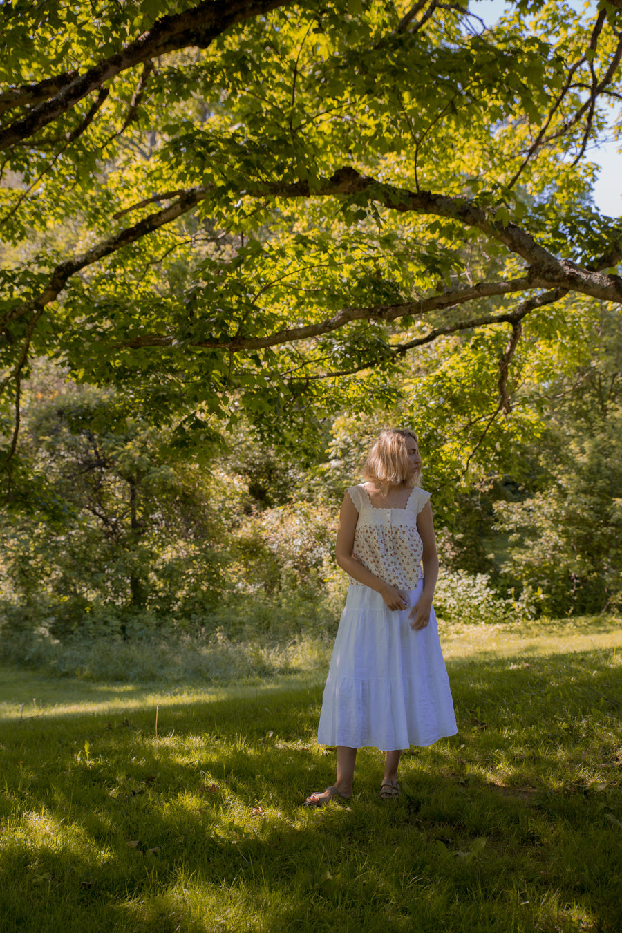 Linen Tiered Skirt