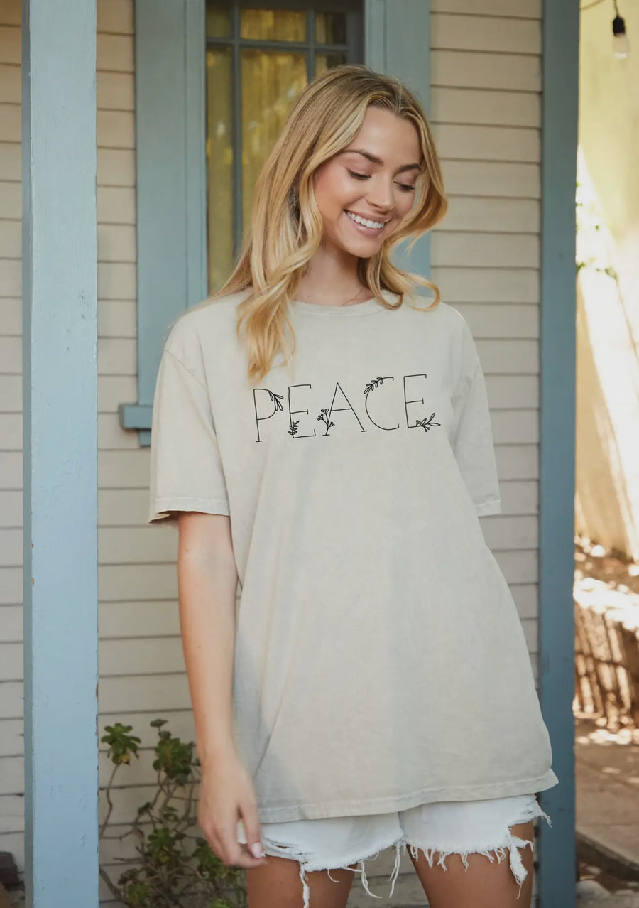 Peace Oversized Graphic Tee