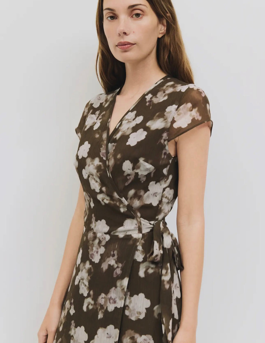 Floral Wrap Mixi Dress