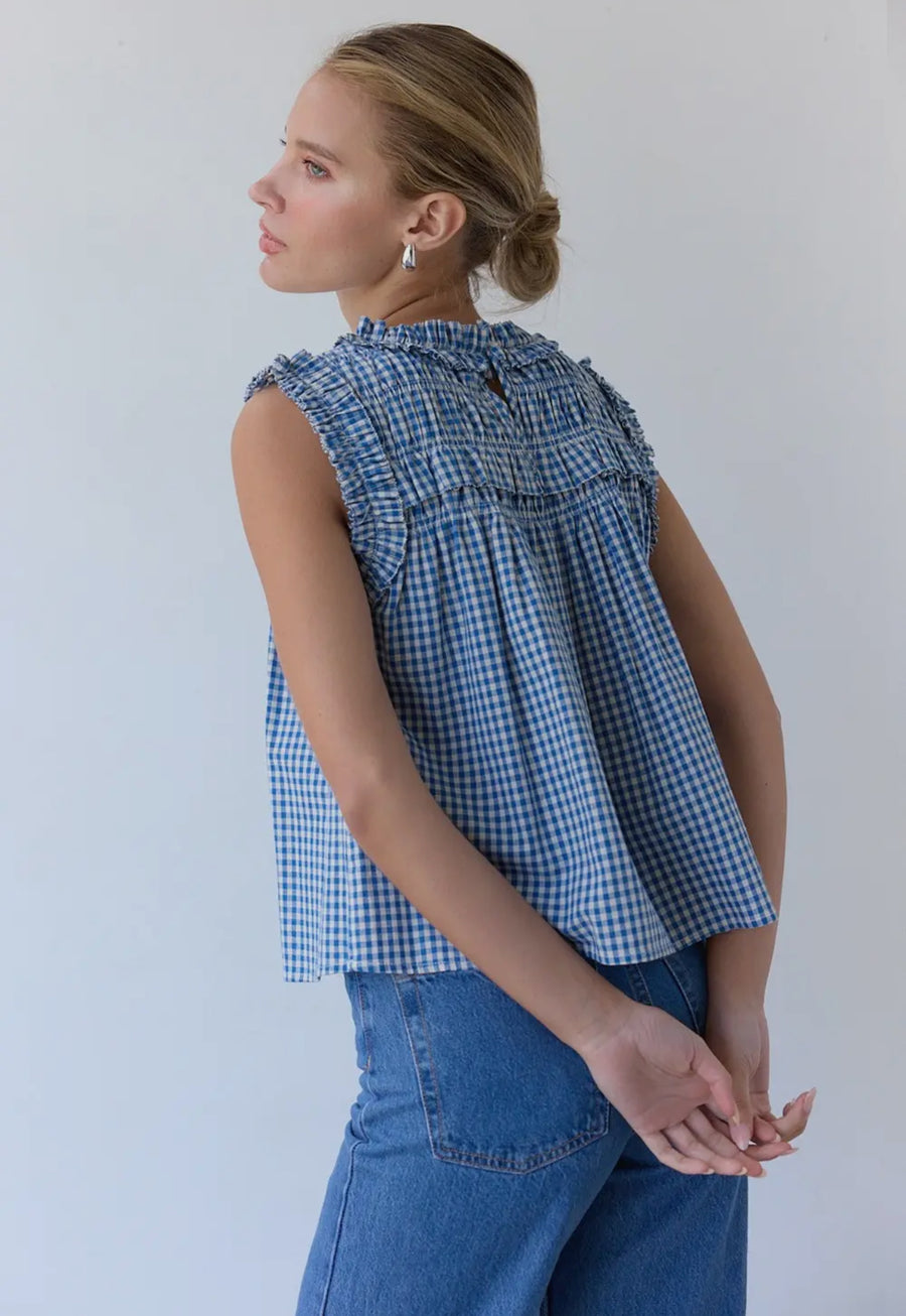 Ruffle Gingham Top