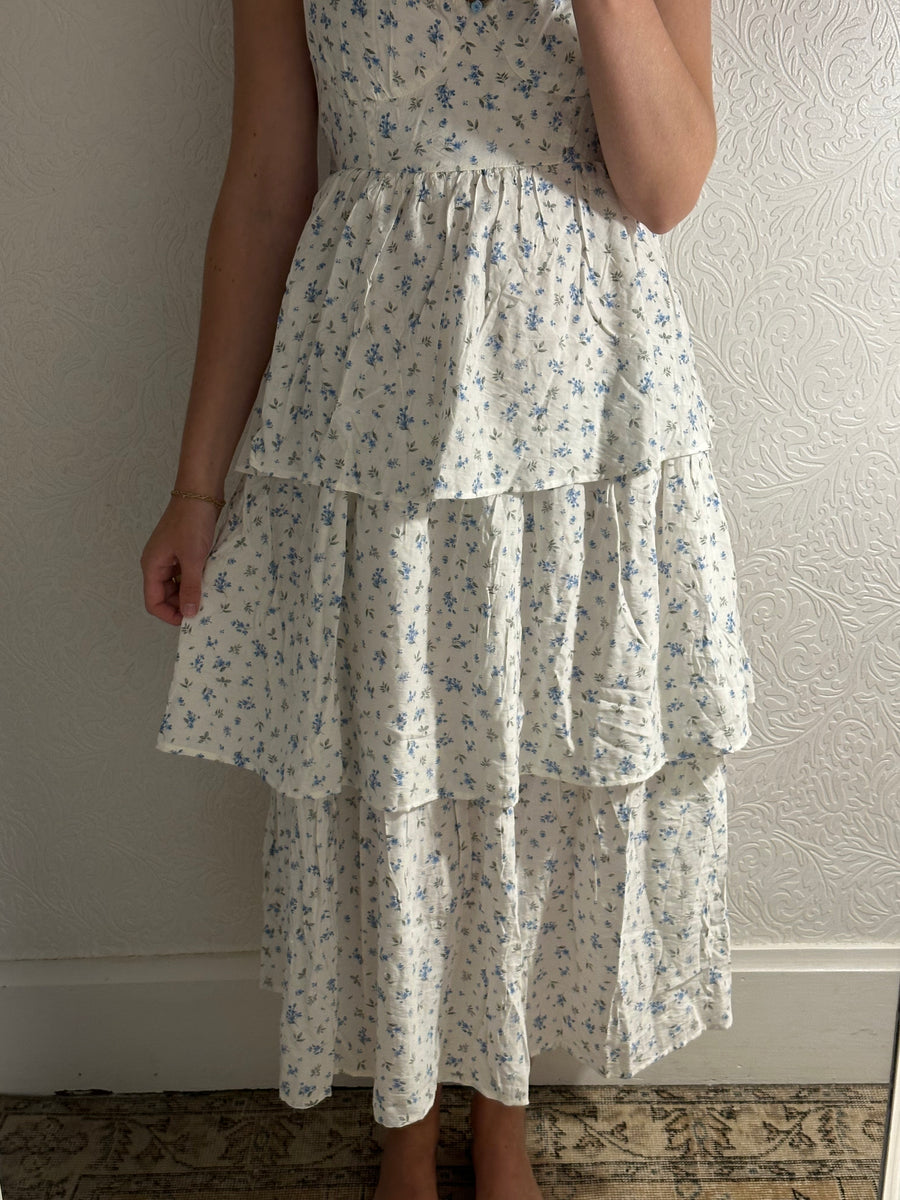 Ruffled Corset Floral Dress