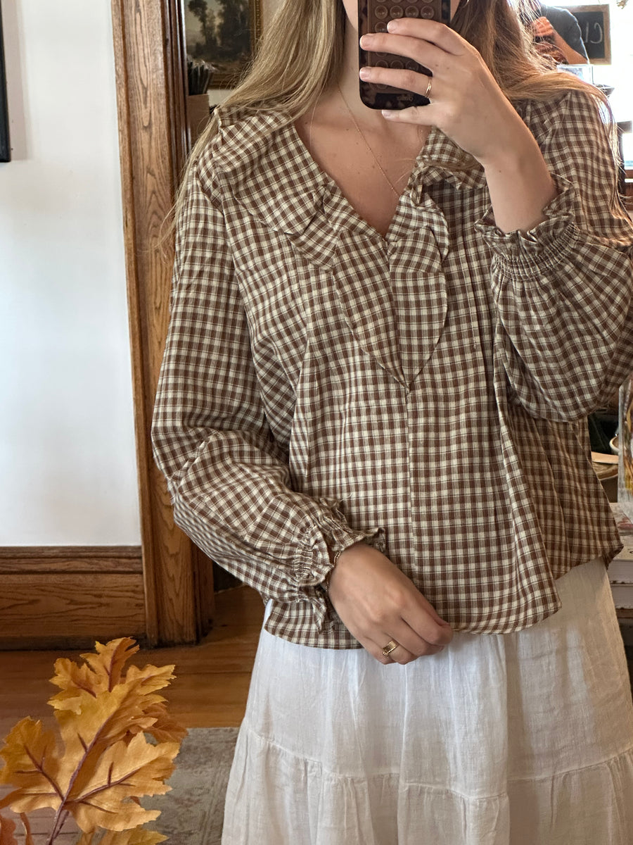 Plaid Ruffled Blouse