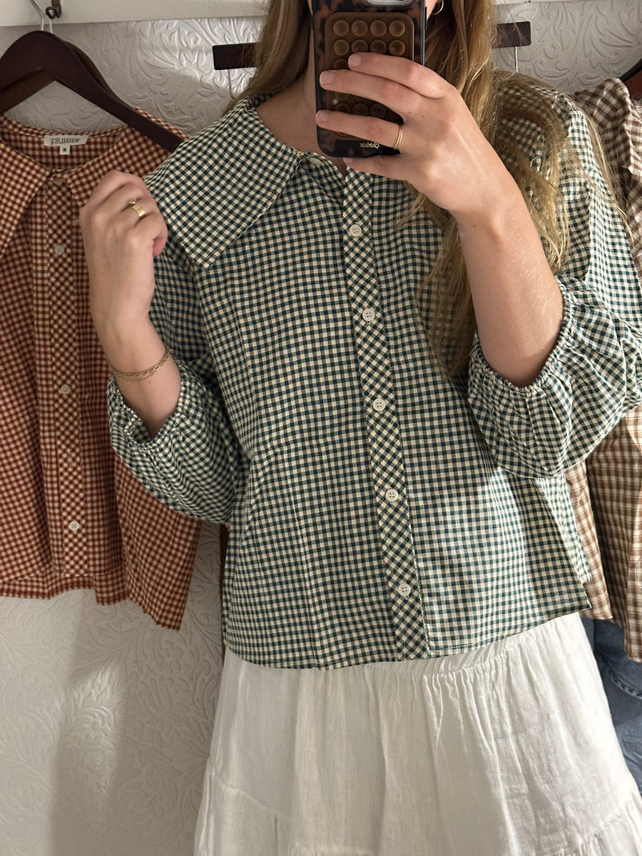 Gingham Collared Blouse