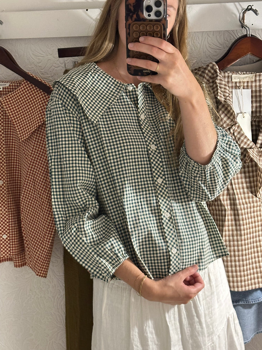 Gingham Collared Blouse