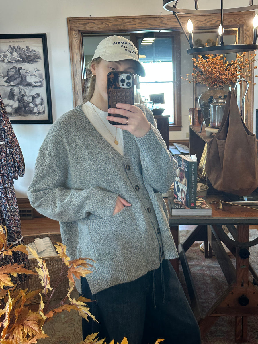 Button Up V Neck Cardigan