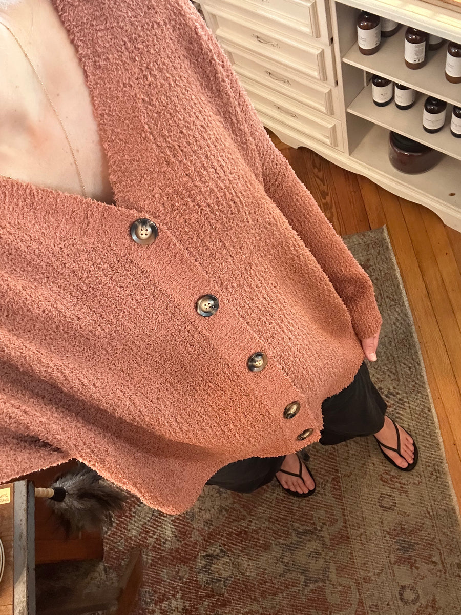 Rust Brushed Cardigan