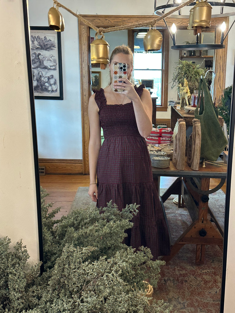 Red Plaid Ruffle Dress